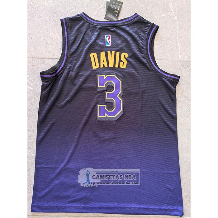 Camiseta Los Angeles Lakers Anthony Davis NO 3 Ciudad 2024-25 Violeta
